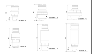FLDA01 Threaded Radar Antenna Kit physical specifications and dimensions