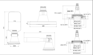 FLDA05 Mounted Radar Antenna Kit physical specifications and dimensions