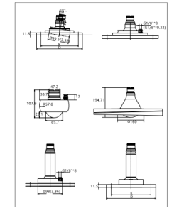 FLT9200M1 Radar Level Meter flange antenna kit physical specifications and dimensions