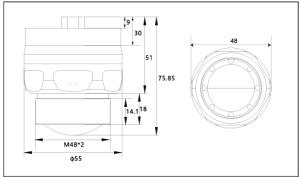 FLT9200W 80GHz Radar Water Level Meter physical specifications and dimensions