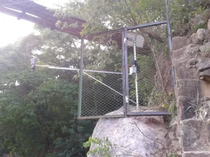 SLDL2120 Non Contact Ultrasonic Level Sensor installed in outdoor river monitoring site, non-contact level measurement for water resources management